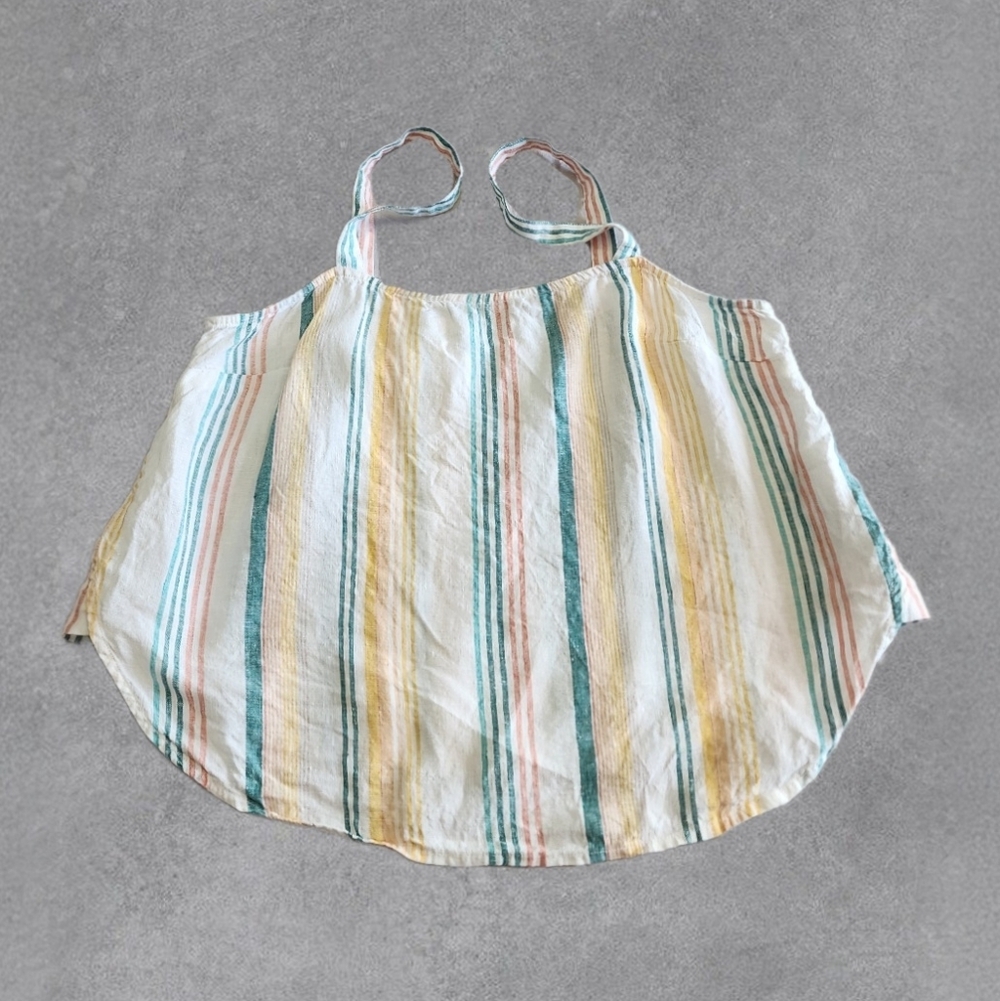 Madewell Linen Striped Tank Size Large
